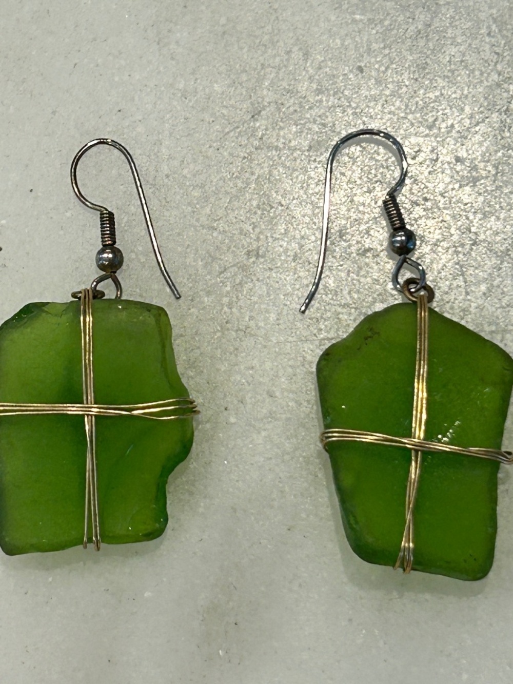 Beach Glass Earrings - Vintage